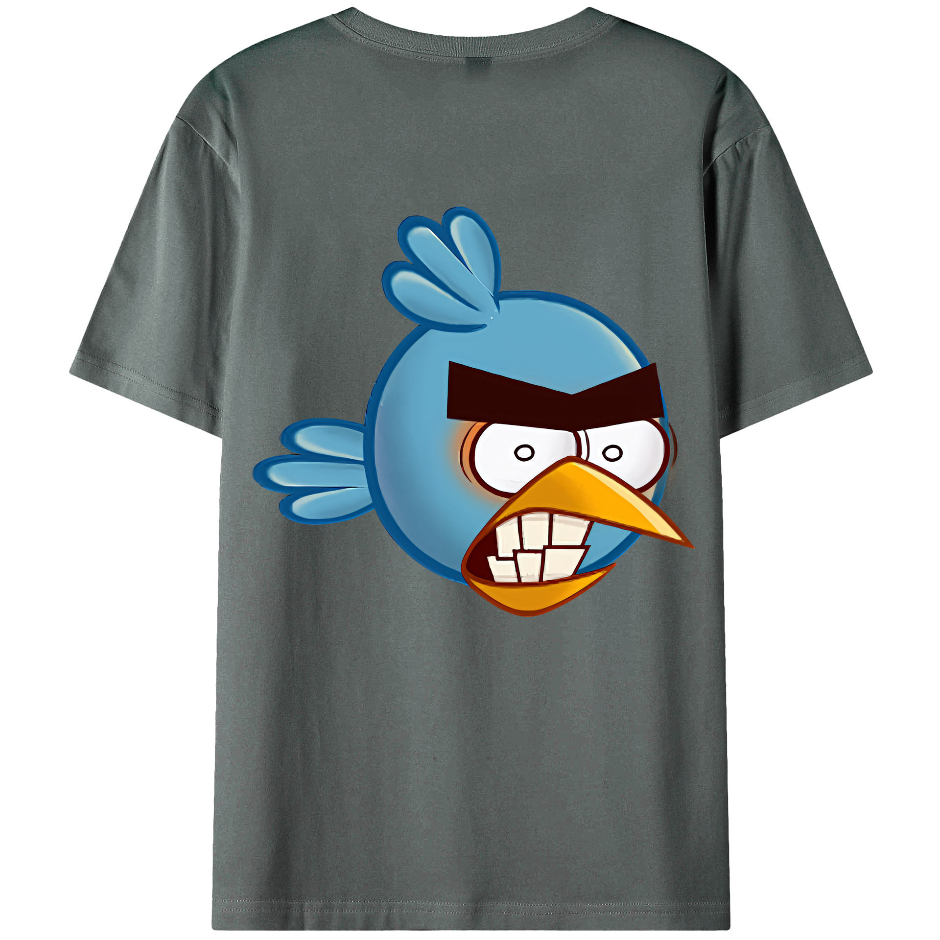 （画像用） Angry Birds アングリーバード 綿100％ メンズ半袖Tシャツ（バックプリント） 通気性